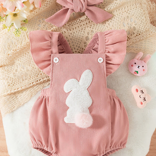 Conjunto Macacão de Coelhinho Infantil e Laço