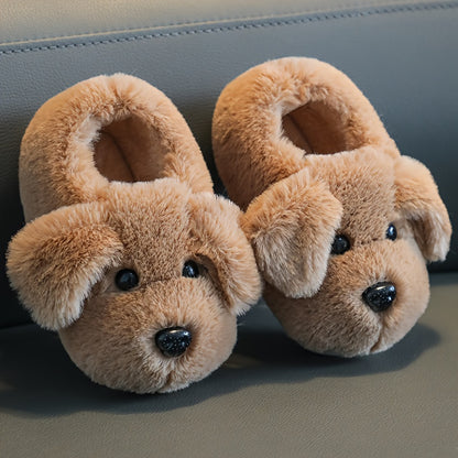 Descubra as Pantufas Antiderrapantes de Cachorrinho para Crianças da Toosly, ideais para manter os pés aquecidos e seguros no inverno.