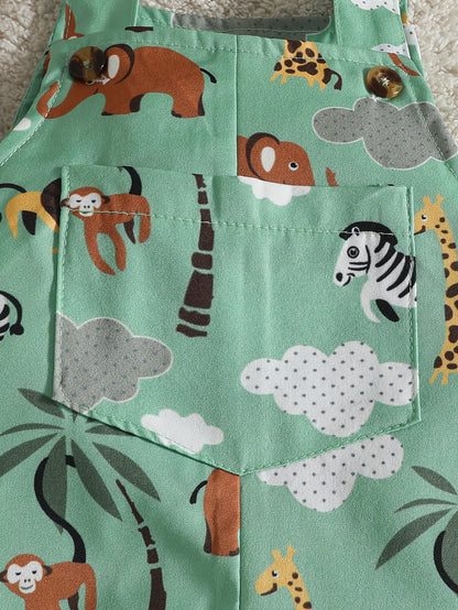 Explore o mundo com o Macacão Divertido com Estampas de Animais. Conforto e estilo para bebês. Toosly: carinho em cada detalhe.