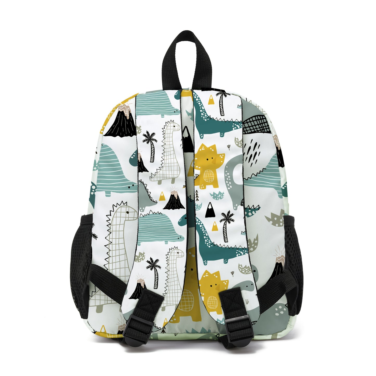 Mochila de dinossauro - Bolsa de poliéster colorida com alças ajustáveis, estampado divertido de dinossauro, leve e durável, perfeita para saídas