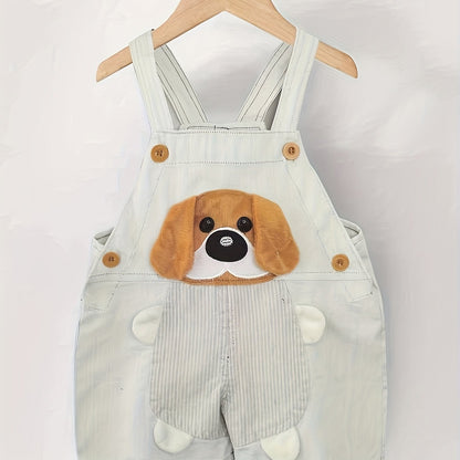 Macacão com Bordado de Cachorro para Bebês