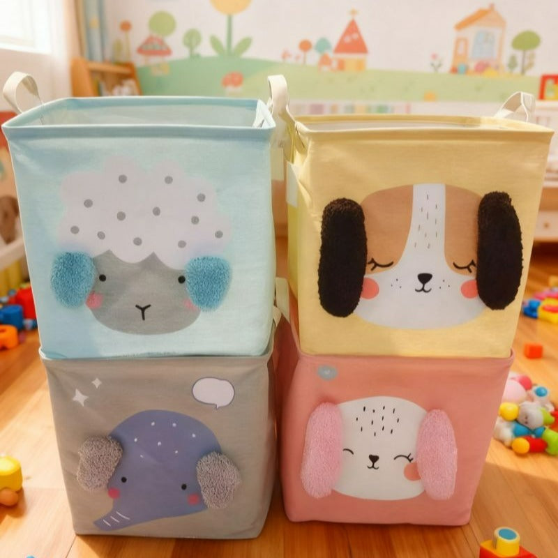 Cesto Dobrável Quardrado Organizador Multiuso Animal