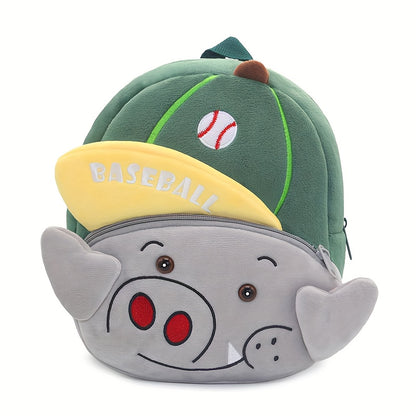 Mochila de desporto com animais de desenho animado, mochila de peluche fofa para viagens de jovens - Mochila escolar durável para saídas e campus, design elegante para rapazes e raparigas