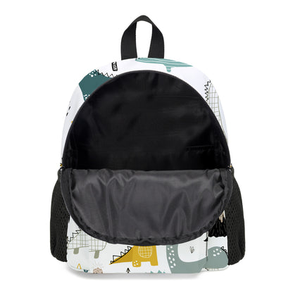 Mochila de dinossauro - Bolsa de poliéster colorida com alças ajustáveis, estampado divertido de dinossauro, leve e durável, perfeita para saídas