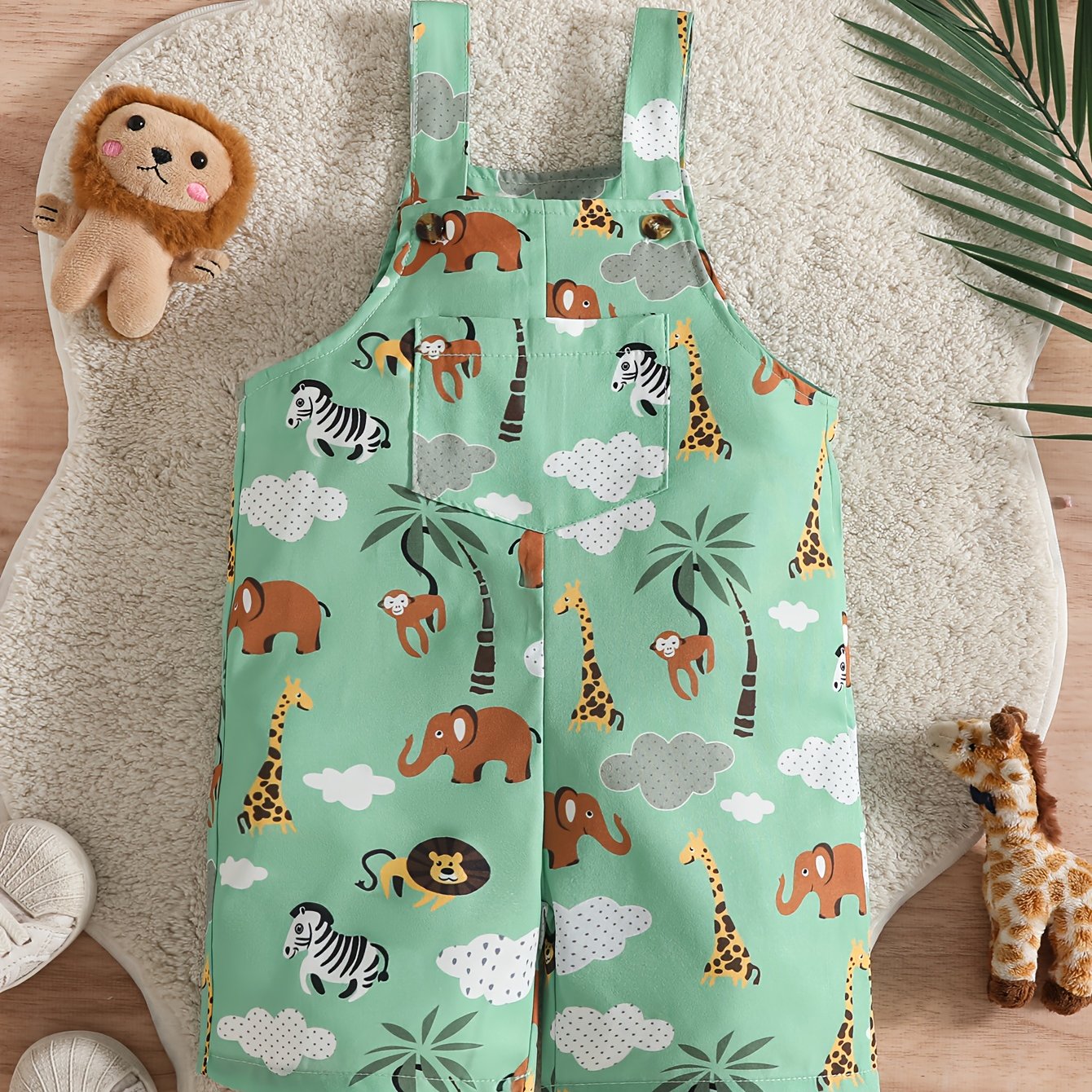 Explore o mundo com o Macacão Divertido com Estampas de Animais. Conforto e estilo para bebês. Toosly: carinho em cada detalhe.