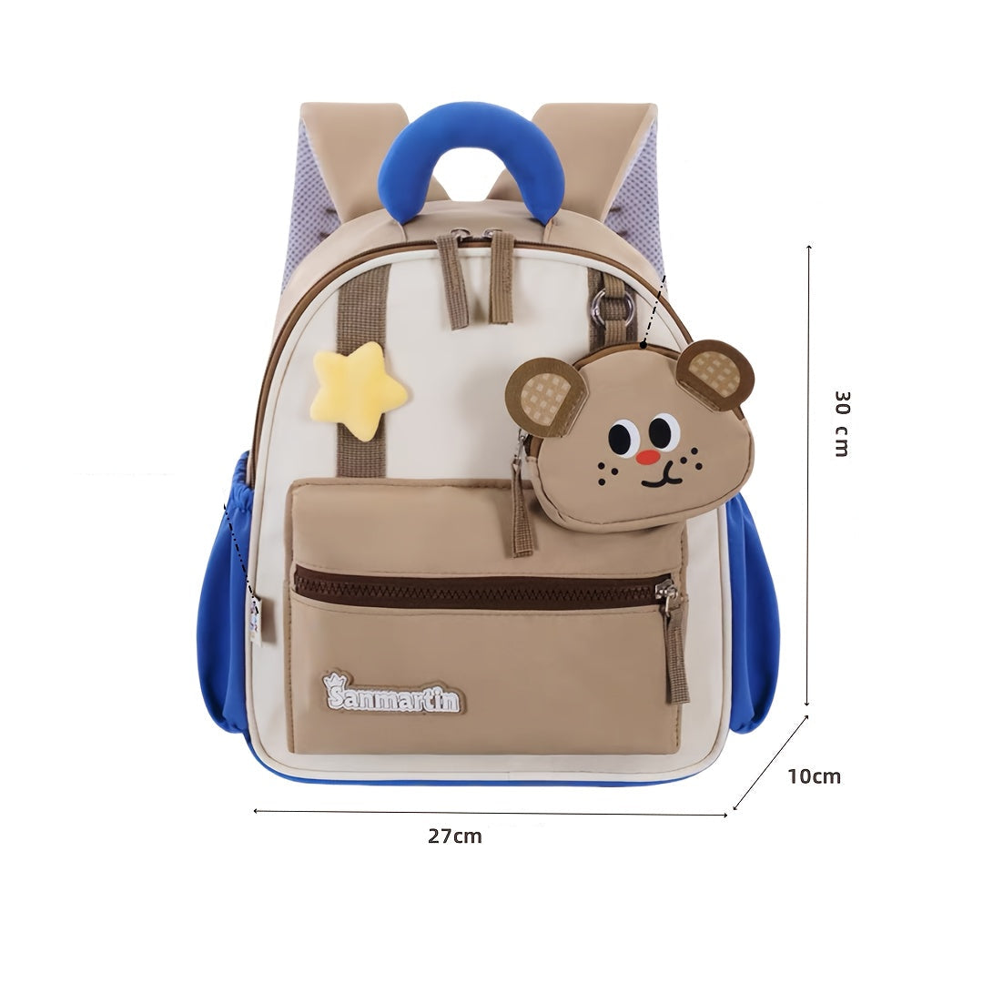 Mochila de Desenho Animado de Panda Fofa para Jovens - Alças Ajustáveis Leves, Forro Durável de Poliéster, Lavável à Mão, Perfeita para Escola e Aventuras ao Ar Livre, Bolsa Infantil para Atividades Externas | Design Divertido para Jovens | Alças Ajustáveis para Jovens