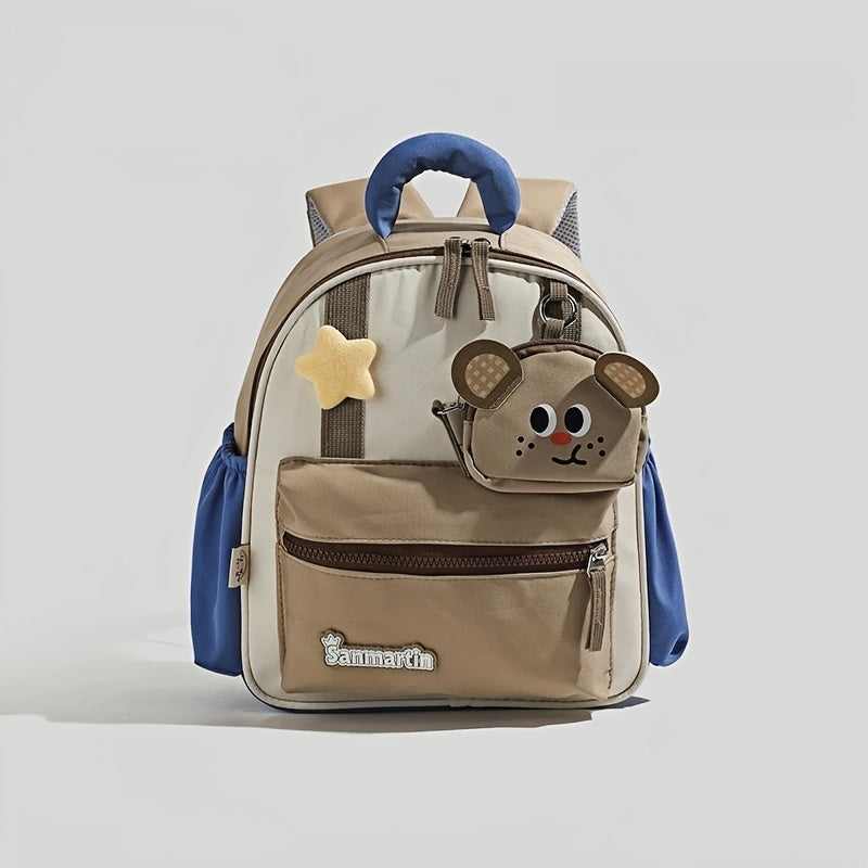 Mochila de Desenho Animado de Panda Fofa para Jovens - Alças Ajustáveis Leves, Forro Durável de Poliéster, Lavável à Mão, Perfeita para Escola e Aventuras ao Ar Livre, Bolsa Infantil para Atividades Externas | Design Divertido para Jovens | Alças Ajustáveis para Jovens