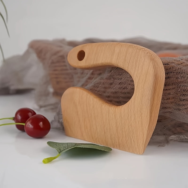 Faca de madeira de Zelkova elegante para frutas e legumes - Durável, lavável e resistente ao calor, perfeita para cortar frutas, legumes, tortas e pizzas, ideal para iniciantes e cozinheiros experientes, utensílios de cozinha | Utensílios de cozinha elegantes | Ferramenta de corte durável, prato de corte de frutas