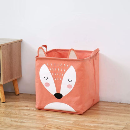 Cesto Quardrado Dobrável Infantil Com Alça Organizador Multiuso Animal Para Calças Roupas Brinquedo