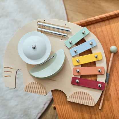 Explore o Xilofone Montessori de Elefante da Toosly. Brinquedo musical feito de madeira que une diversão e aprendizado com segurança.