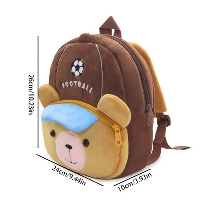 Mochila de desporto com animais de desenho animado, mochila de peluche fofa para viagens de jovens - Mochila escolar durável para saídas e campus, design elegante para rapazes e raparigas