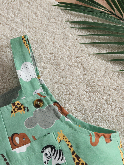 Explore o mundo com o Macacão Divertido com Estampas de Animais. Conforto e estilo para bebês. Toosly: carinho em cada detalhe.