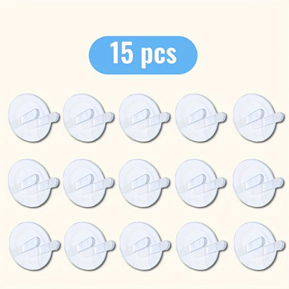 Capas de Proteção de Tomadas de Plástico em Packs de 5, 10 ou 15, Projetadas para Manter as Tomadas Livres de Pó, Ideais para Uso Doméstico e no Escritório.