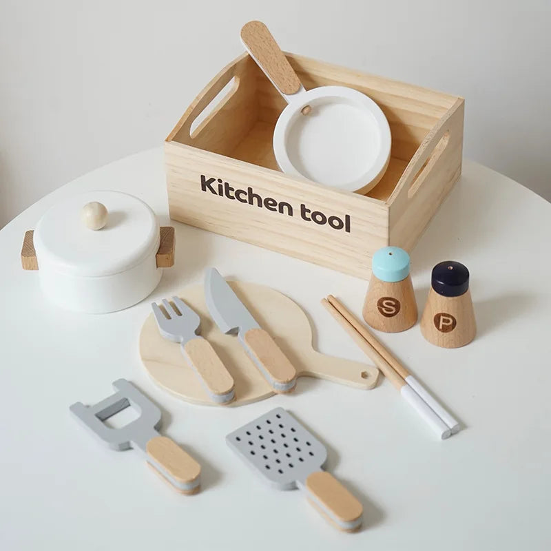 Toosly corte jogar brinquedos de comida crianças brinquedos de cozinha de madeira acessórios de comida conjunto fingir comida frutas vegetais brinquedos educativos de cognição