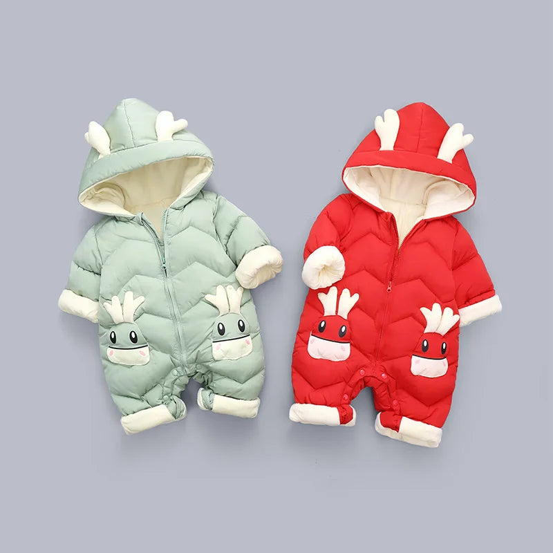 Toosly macacão inverno bebes roupas de bebê recém-nascido menina inverno snowsuit mais veludo grosso bebê meninos macacão 0-3 anos macacão menino casaco da criança