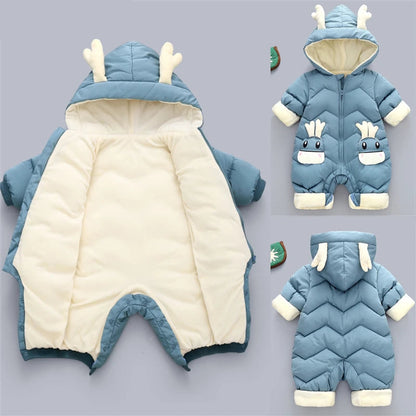 Toosly macacão inverno bebes roupas de bebê recém-nascido menina inverno snowsuit mais veludo grosso bebê meninos macacão 0-3 anos macacão menino casaco da criança