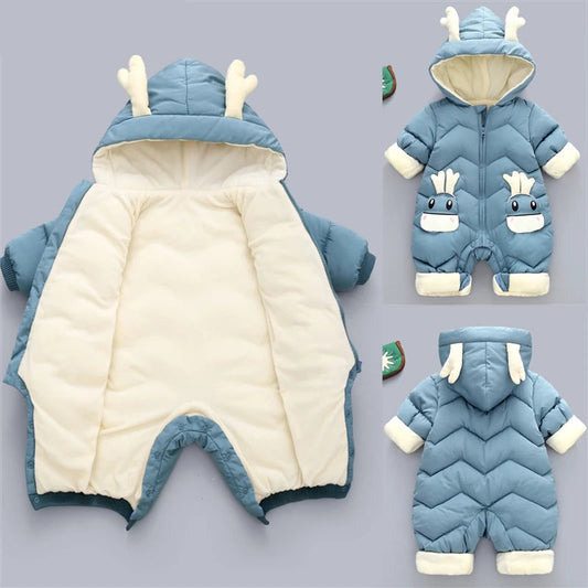 Toosly macacão inverno bebes roupas de bebê recém-nascido menina inverno snowsuit mais veludo grosso bebê meninos macacão 0-3 anos macacão menino casaco da criança