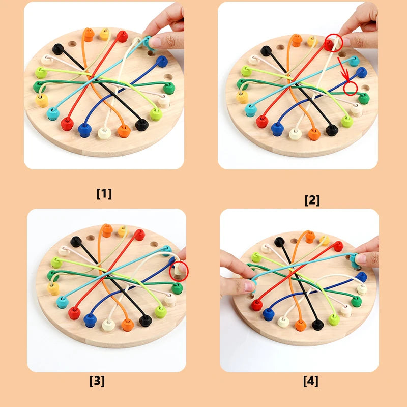 Toosly montessori criança corda nós sensorial jogo de tabuleiro social pensamento lógico desafio colo torcido linha conectada cérebro estratégia divertido jogo de mesa