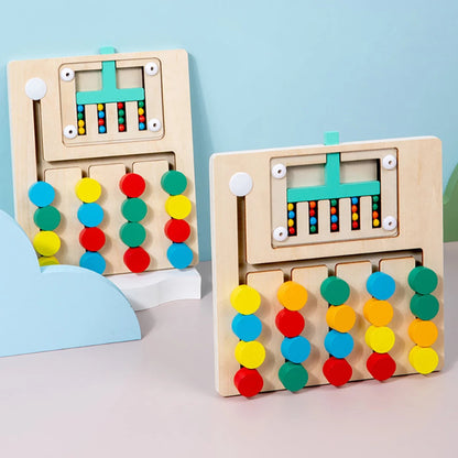 Toosly montessori de madeira colorido slide puzzle jogo de tabuleiro cor correspondência slide sensorial brinquedos educativos atividade pré-escolar para crianças