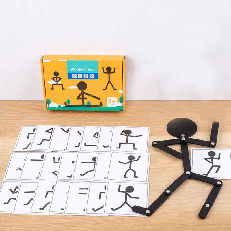 Toosly crianças montessori brinquedos de madeira aprendizagem precoce quebra-cabeças educativos pose esportiva melhorar habilidade hands-on ocupado placa presentes
