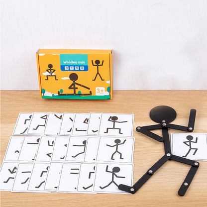 Toosly crianças montessori brinquedos de madeira aprendizagem precoce quebra-cabeças educativos pose esportiva melhorar habilidade hands-on ocupado placa presentes