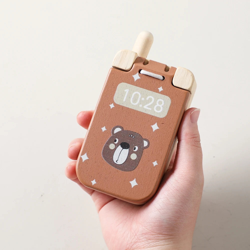 Toosly montessori brinquedos do bebê dos desenhos animados flip telefone celular com espelho crianças dedos imprensa e os sentidos tocar o brinquedo chave móvel aprendizagem