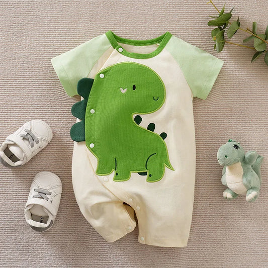 Toosly conjunto bonito dos desenhos animados em forma de animal roupas de algodão roupas de bebê verão 0-2 anos de idade bebê de uma peça de manga curta macacão recém-nascido