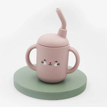 Toosly novo dos desenhos animados 120ml bebê silicone canudinho bpa-livre portátil armazenamento lanche recipiente de alimentação copo treinador à prova de vazamento