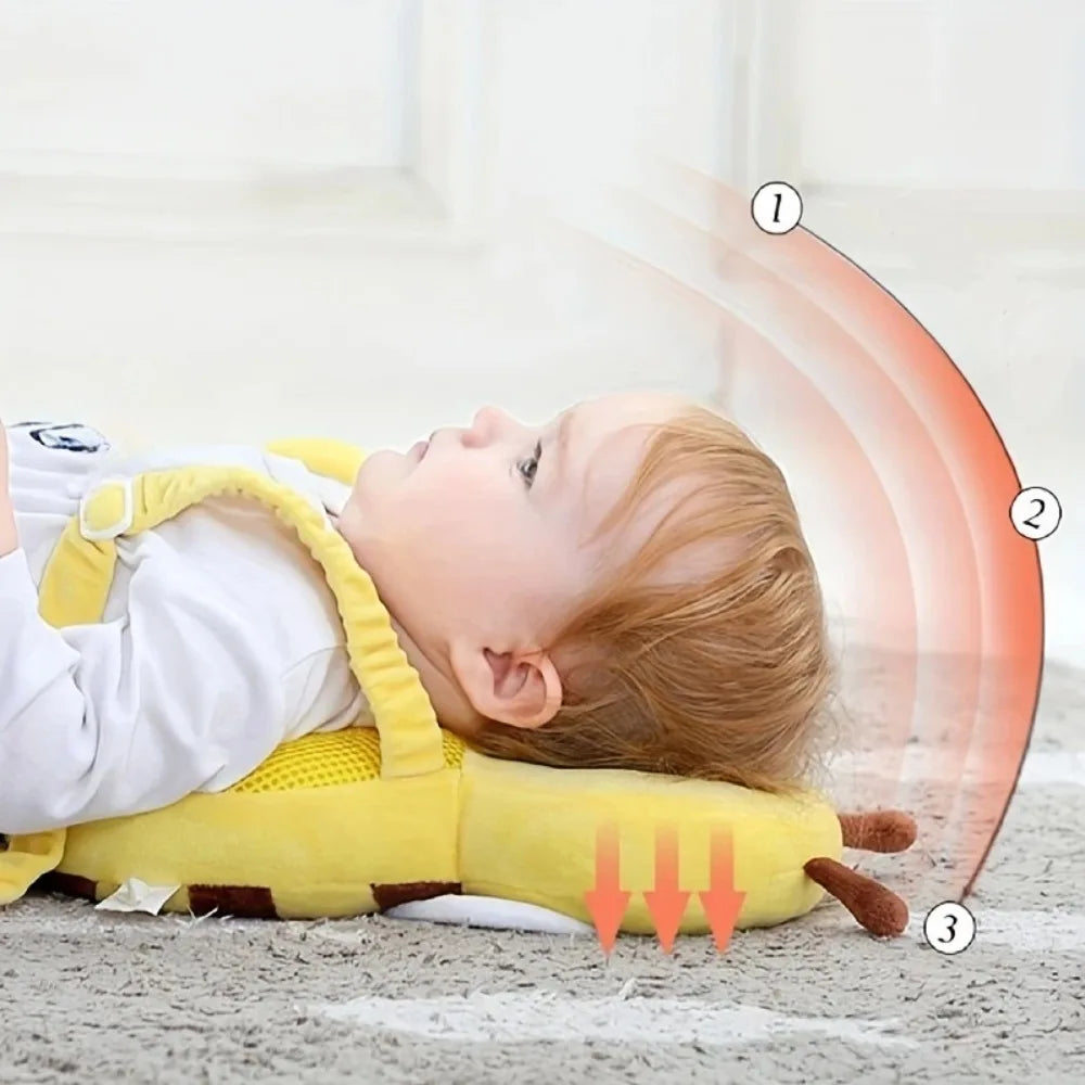 Toosly tavesseiro protetor de cabeça para bebê proteger travesseiro aprender caminhada protetor de cabeça almofada anti queda para trás boné transportar dos desenhos animados crianças seguro bib