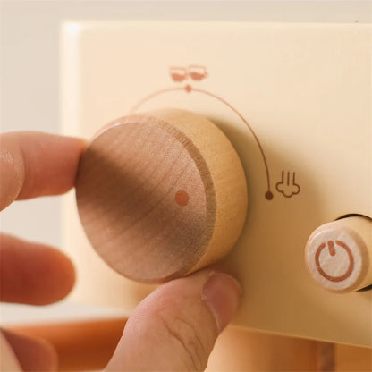 Toosly conjunto de brinquedos para máquina de café de bebê, suprimentos de cozinha de madeira, modelo de máquina de café para crianças, simulação de bolo de café, brinquedos de simulação com 10 peças