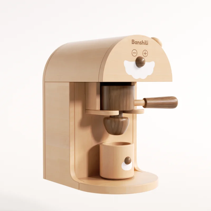Toosly brinquedo de madeira para máquina de café, conjunto de brinquedos educativos de cozinha para crianças de 3 a 5 anos, presente de brinquedo para crianças Montessori