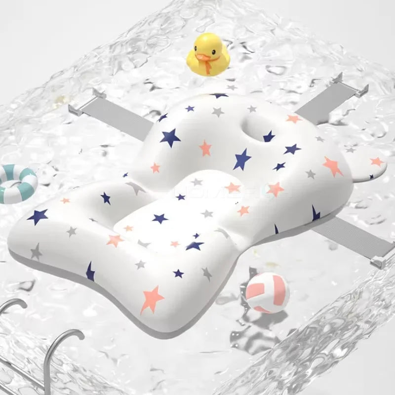 Almofada de apoio para banho de bebê, assento flutuante dobrável ajustável, almofada de banho para recém-nascidos, rede de segurança infantil