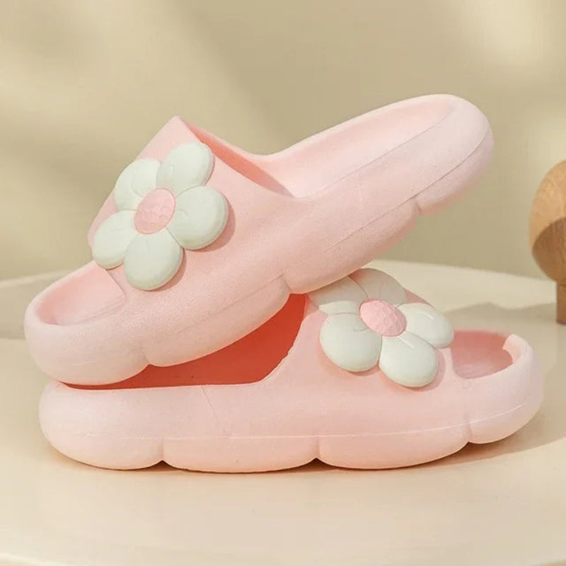 Toosly chinelos de flores antiderrapantes respiráveis para crianças, macio sólido, casual, meninas, meninos, casa, banheiro, sapatos infantis, verão