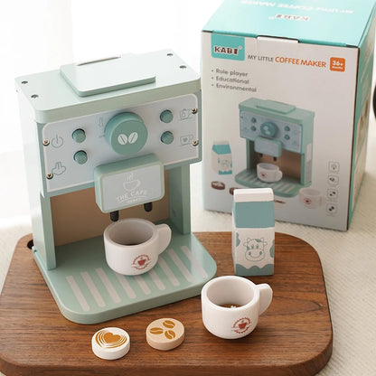Toosly conjunto de brinquedos de cozinha para crianças, cafeteira de madeira, simulação de biscoito, brinquedos educativos, presentes para meninas e meninos