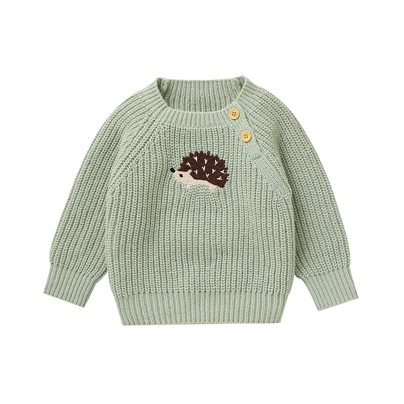 Toosly suéteres de bebê de malha recém-nascido menina menino pulôver manga longa outono infantil crianças roupas bonito dos desenhos animados ouriço topos outerwear