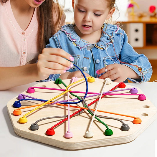 Toosly montessori criança corda nós sensorial jogo de tabuleiro social pensamento lógico desafio colo torcido linha conectada cérebro estratégia divertido jogo de mesa
