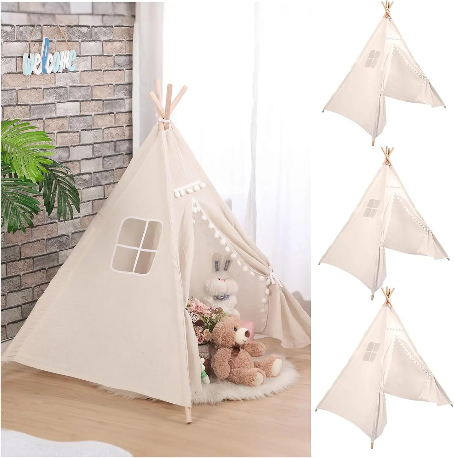 Toosly tenda 1.35/1.6m jogar casa wigwam para crianças tenda para crianças tenda tenda dobrável lavável tenda tenda para crianças