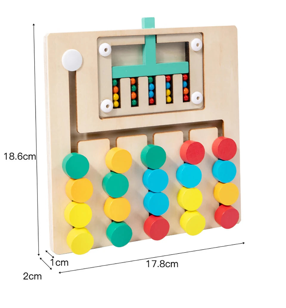 Toosly montessori de madeira colorido slide puzzle jogo de tabuleiro cor correspondência slide sensorial brinquedos educativos atividade pré-escolar para crianças