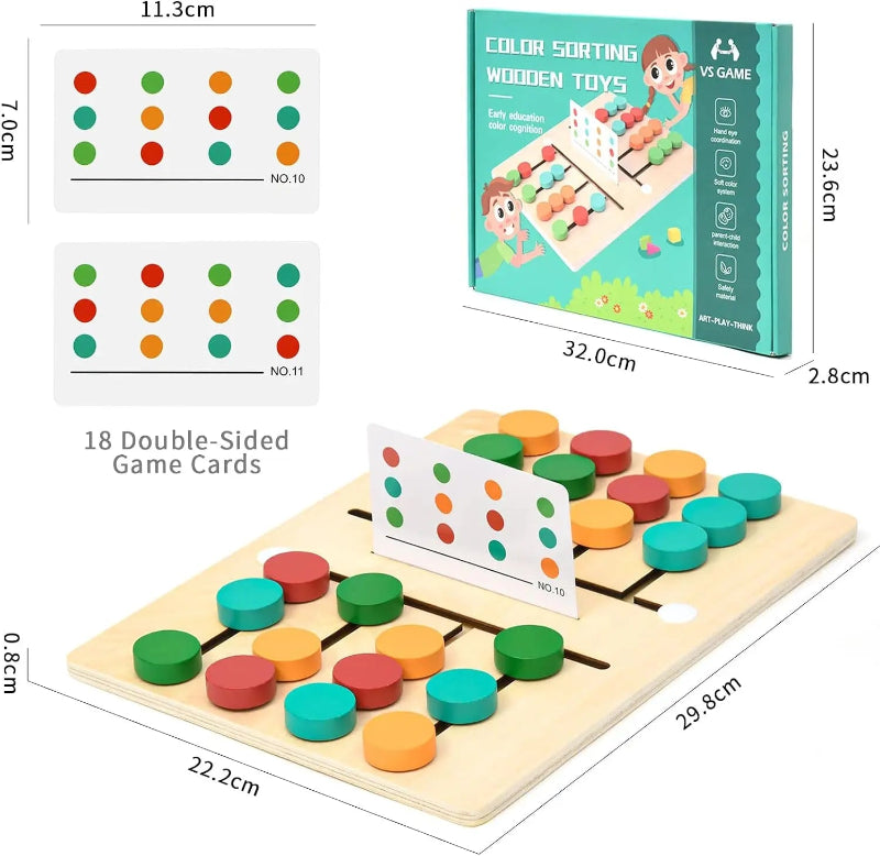 Toosly montessori de madeira colorido slide puzzle jogo de tabuleiro cor correspondência slide sensorial brinquedos educativos atividade pré-escolar para crianças