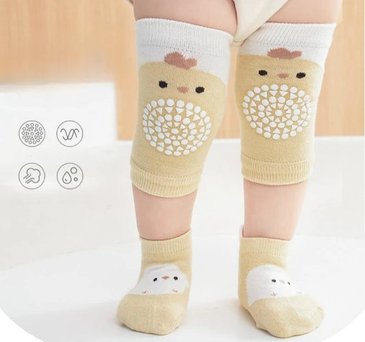 Toosly joelheira e meias de chão para bebê, almofada antiderrapante para bebês, crianças pequenas, protetor de meias, joelheira de segurança, meninas e meninos, 2 peças