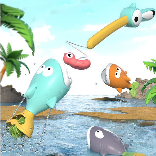 Toosly brinquedo de banho para crianças, jogo de pesca magnético, brinquedo de água flutuante, tubarão de natação, brinquedos para banheira de bebê, meninos e meninas, presentes para crianças