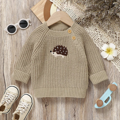 Toosly suéteres de bebê de malha recém-nascido menina menino pulôver manga longa outono infantil crianças roupas bonito dos desenhos animados ouriço topos outerwear