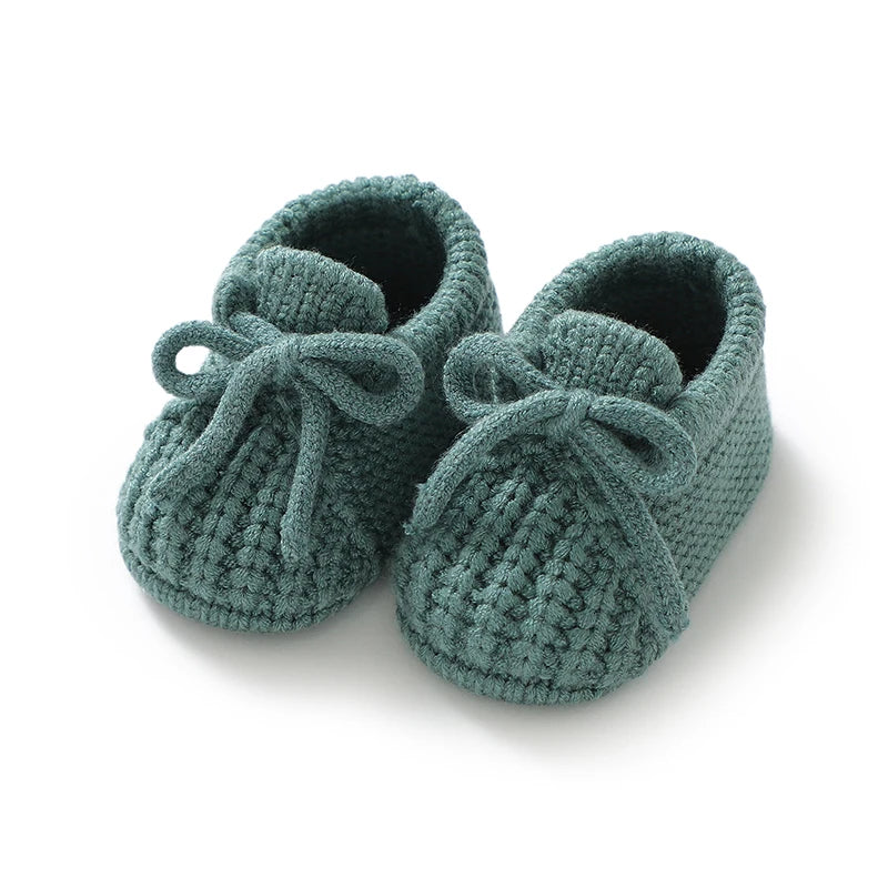 Toosly sapatos infantis de malha para bebês, calçados para meninos e meninas, botas rasas sólidas e rasas, acessórios de roupas feitos à mão para crianças de 0 a 18 meses