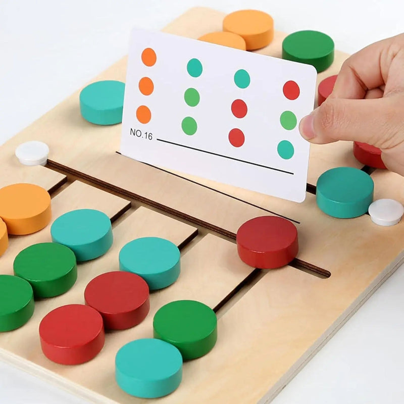 Toosly montessori de madeira colorido slide puzzle jogo de tabuleiro cor correspondência slide sensorial brinquedos educativos atividade pré-escolar para crianças