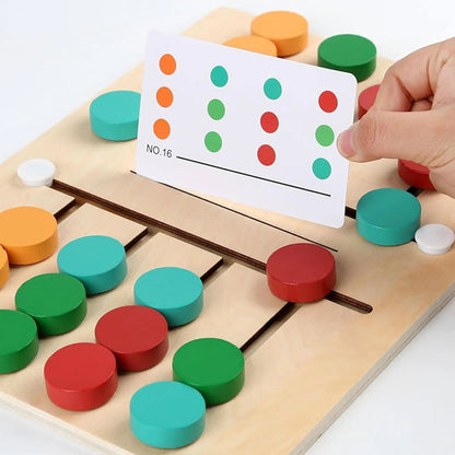 Toosly montessori de madeira colorido slide puzzle jogo de tabuleiro cor correspondência slide sensorial brinquedos educativos atividade pré-escolar para crianças