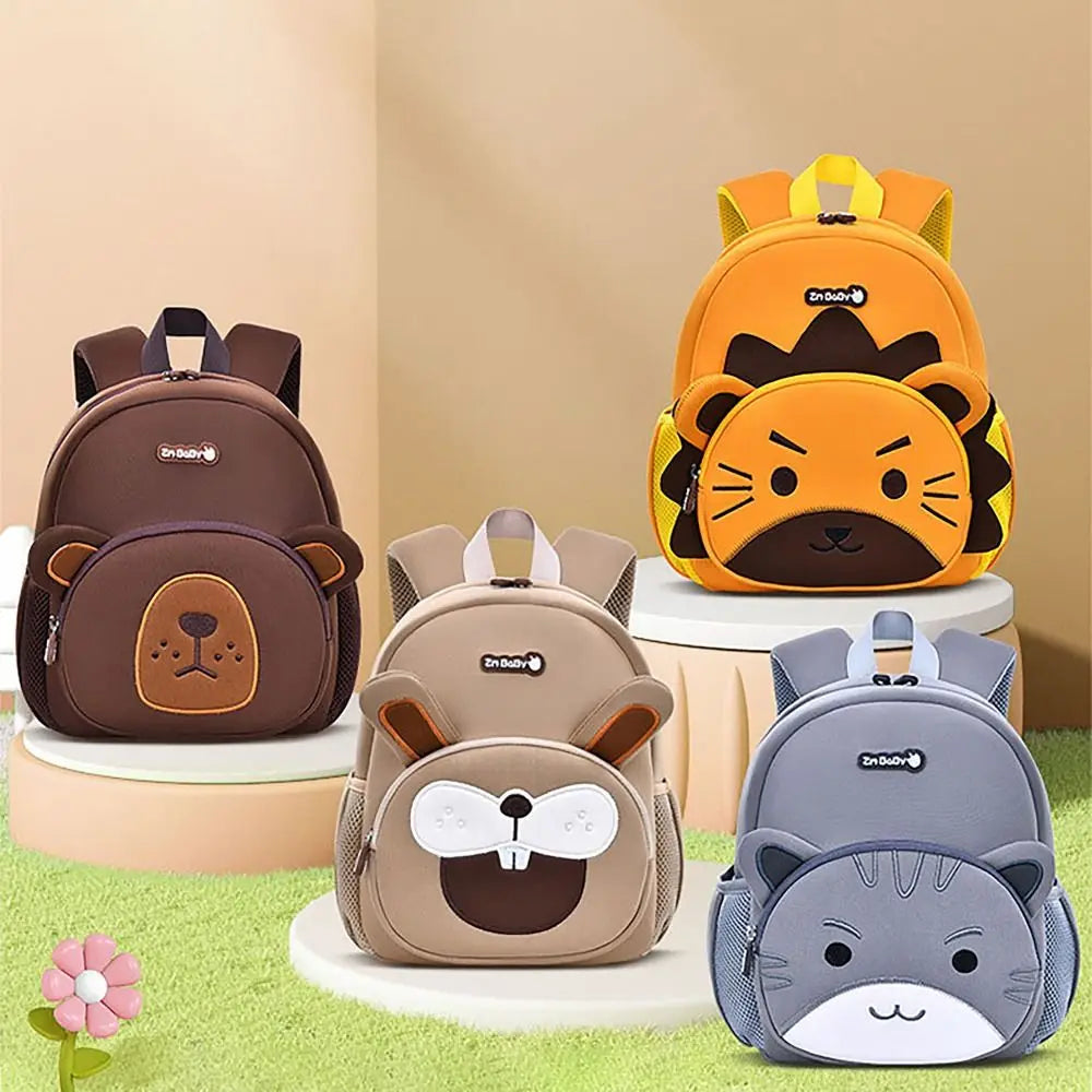 Bonito grande capacidade mochila alça de ombro ajustável durável saco de viagem listra reflexiva dos desenhos animados mochila crianças