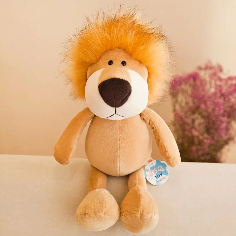 Toosly animais de pelúcia brinquedos bonecas macias selva leão elefante tigre cão raposa macaco veado crianças presente bebê crianças brinquedos
