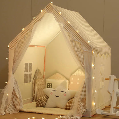Toosly cabana crianças brincar tenda com luzes estrela meninos meninas princesa brinquedos pequena casa ao ar livre criança playhouse castelo cubby criança jogar casa