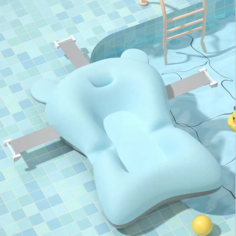 Almofada de apoio para banho de bebê, assento flutuante dobrável ajustável, almofada de banho para recém-nascidos, rede de segurança infantil