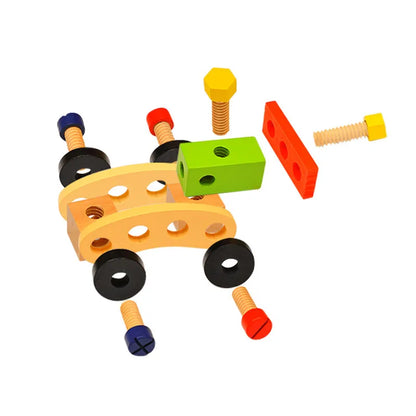 Toosly educacional montessori crianças brinquedos de plástico caixa de ferramentas de madeira fingir jogar conjunto crianças porca parafuso montagem simulação ferramenta carpinteiro